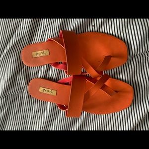 Orange sandals